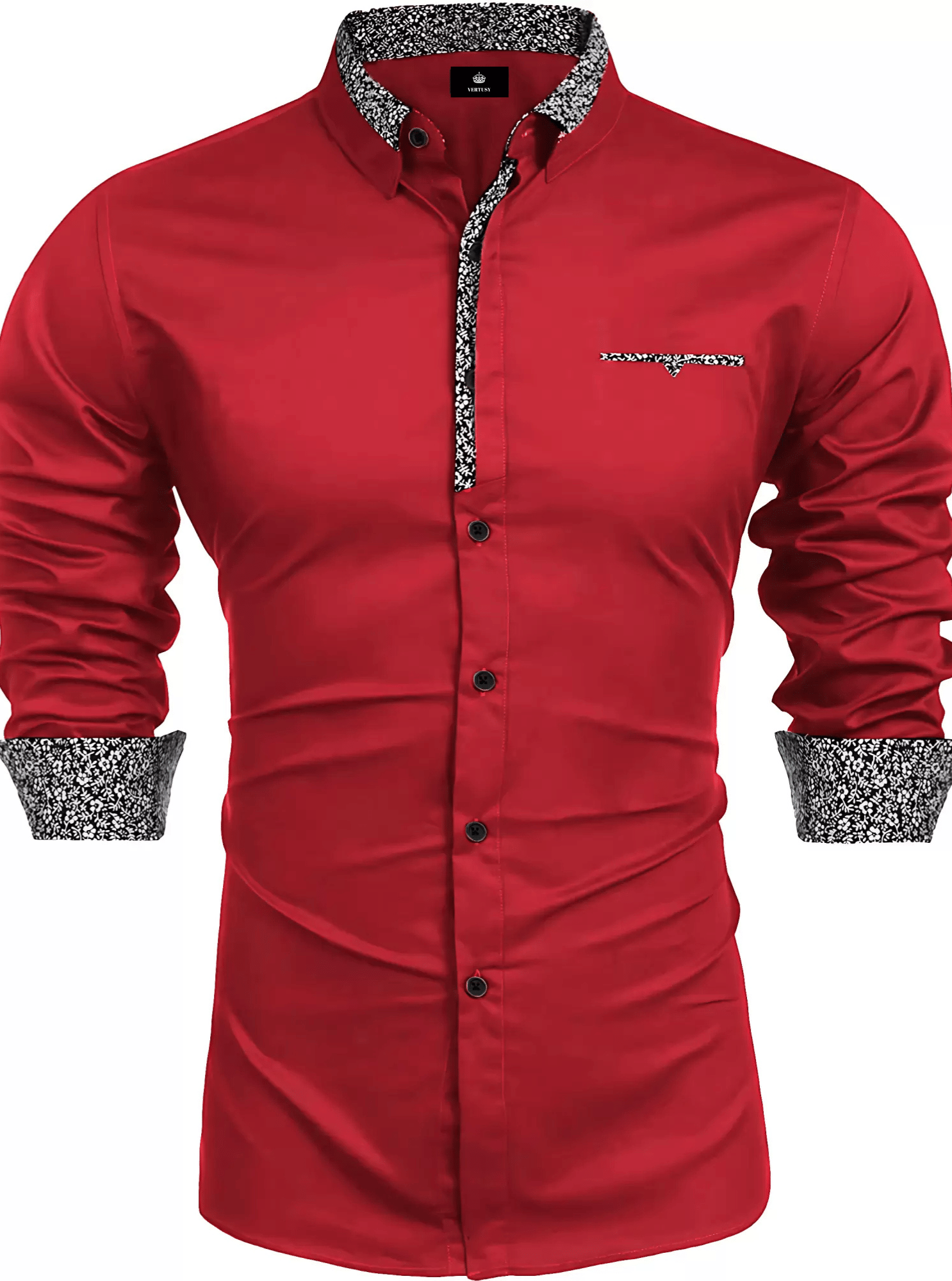 VERTUSY Cotton Blend Regular Fit Solids Full Sleeves Men's Casual Shirt - Red ( Pack of 1 ) VERTUSY Cotton Blend Regular Fit Solids Full Sleeves Men's Casual Shirt - Red ( Pack of 1 )