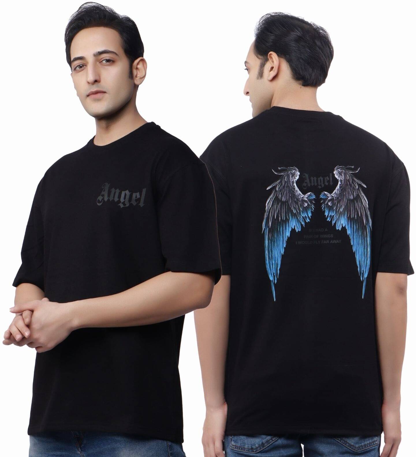 WILD ELEPHANT Cotton Blend Oversized Fit Printed Half Sleeves Men's Round T-Shirt - Black ( Pack of 1 )     			WILD ELEPHANT Cotton Blend Oversized Fit Printed Half Sleeves Men's Round T-Shirt - Black ( Pack of 1 )