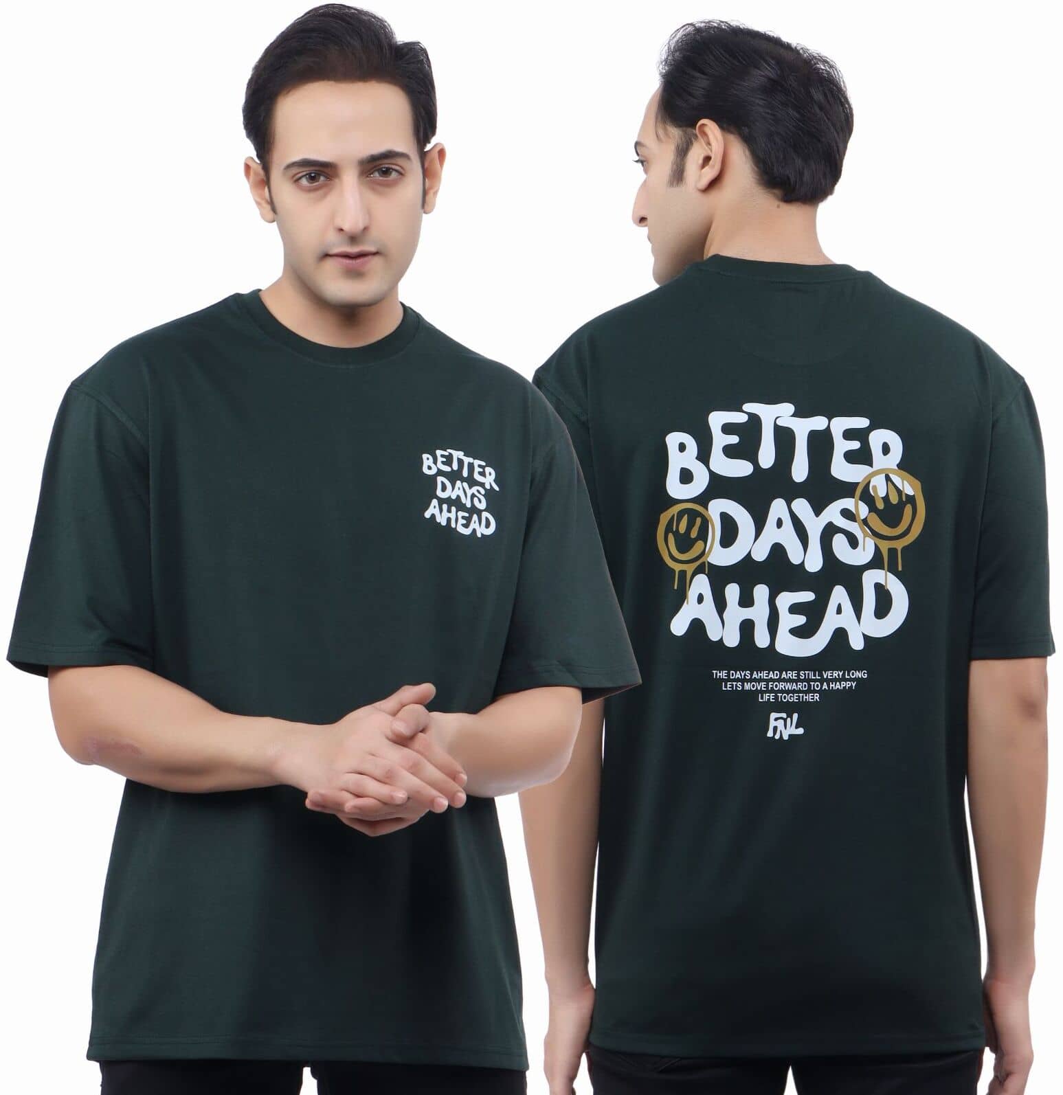 WILD ELEPHANT Cotton Blend Oversized Fit Printed 3/4th Sleeves Men's Round T-Shirt - Black ( Pack of 1 )