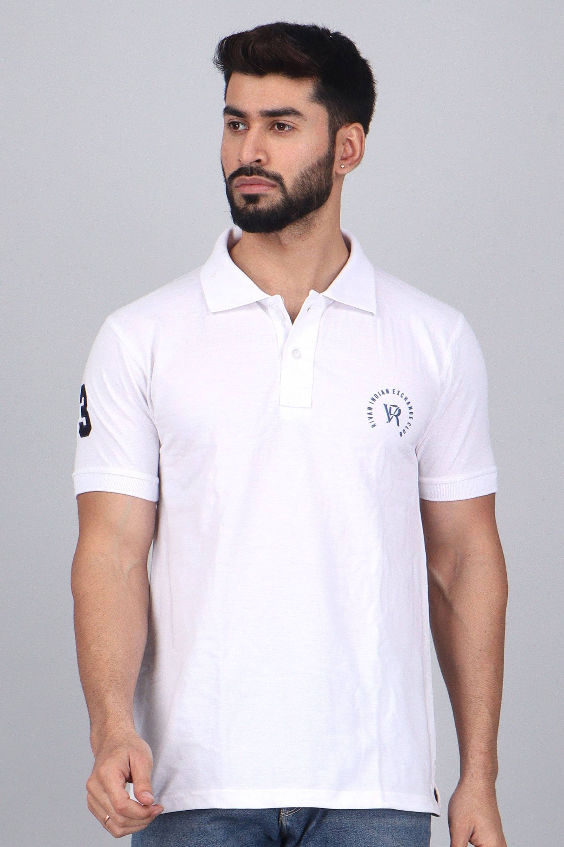 WILD ELEPHANT Pack of 1 Cotton Regular Fit Solid Half Sleeves Men's Polo T Shirt ( White ) WILD ELEPHANT Pack of 1 Cotton Regular Fit Solid Half Sleeves Men's Polo T Shirt ( White )
