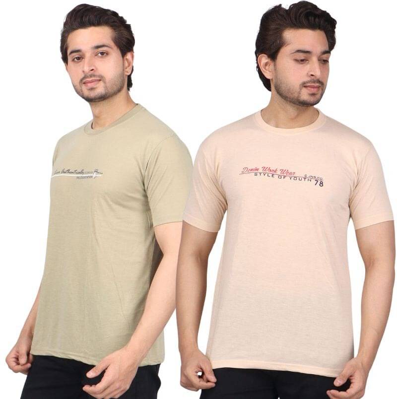 WILD ELEPHANT Polyester Regular Fit Printed Half Sleeves Men's Round T-Shirt - Multicolor ( Pack of 2 ) WILD ELEPHANT Polyester Regular Fit Printed Half Sleeves Men's Round T-Shirt - Multicolor ( Pack of 2 )