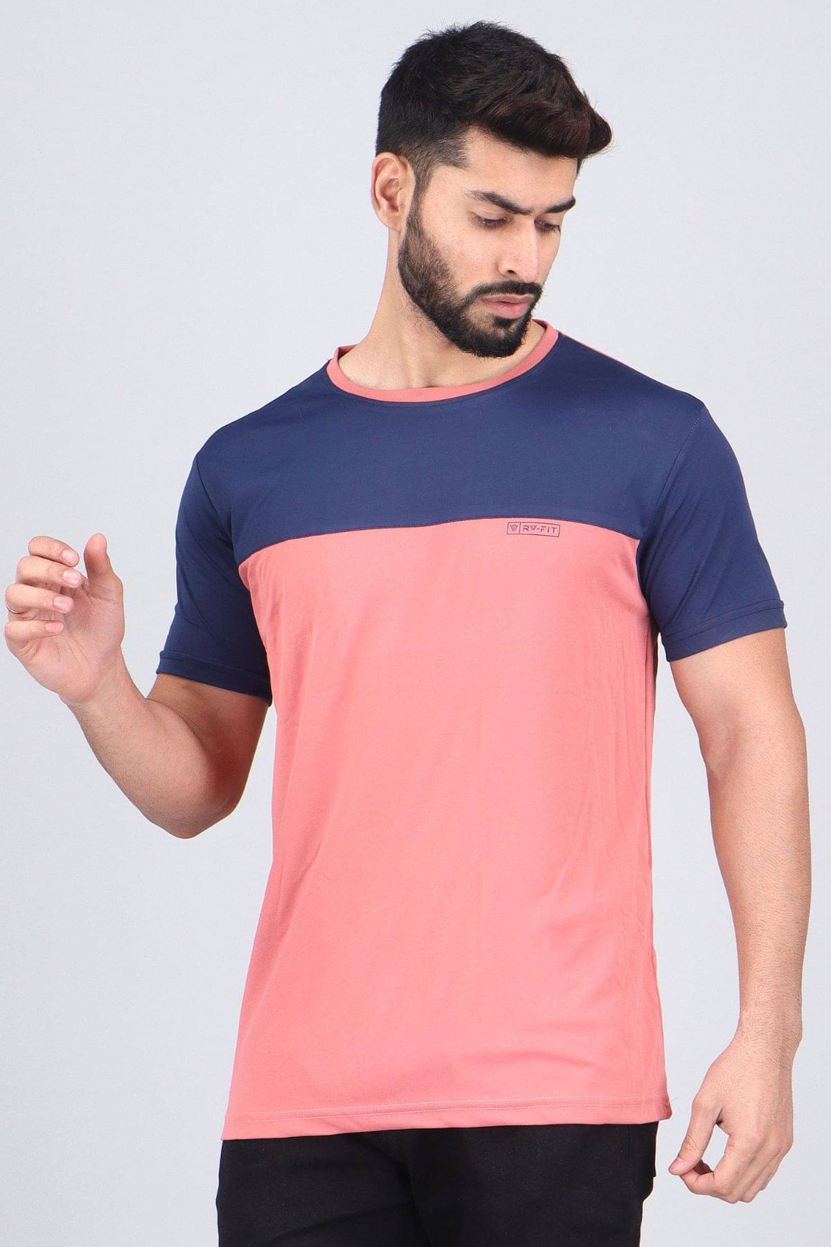 WILD ELEPHANT Polyester Regular Fit Colorblock Half Sleeves Men's Round T-Shirt - Navy Blue ( Pack of 1 ) WILD ELEPHANT Polyester Regular Fit Colorblock Half Sleeves Men's Round T-Shirt - Navy Blue ( Pack of 1 )