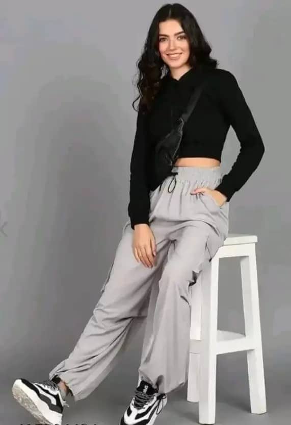Westchic Pack of 1 Lycra Loose Women's Cargo Pants ( Black ) - Trousers | Buy online on ZillyBuy
