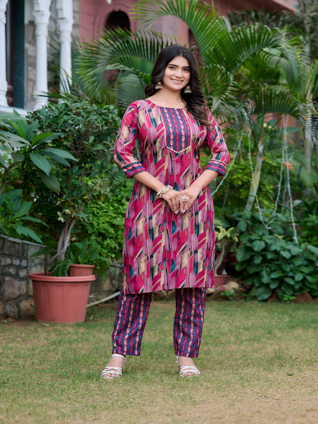 YAGNIK FASHION Cotton Printed Kurti With Pants Women's Stitched Salwar Suit - Blue ( Pack of 1 )