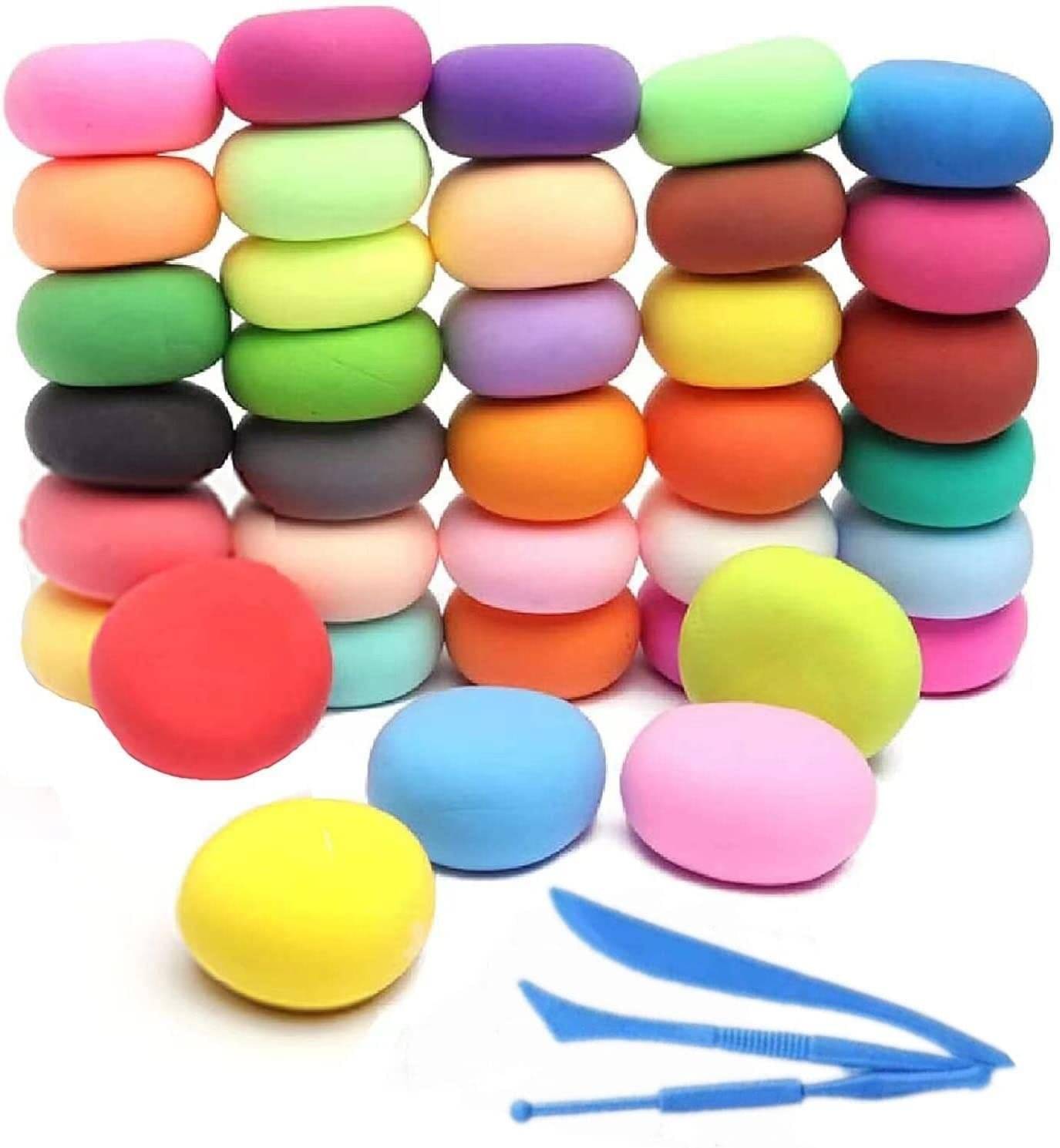     			reedy (Pack of 12) Air Dry Clay, Colorful Children Soft Clay, Creative Art Crafts, Gifts for Kids-Multi Color. Non-Toxic Modeling Magic Fluffy Foam Bouncing Clay Putty Kit for Kids with Tools