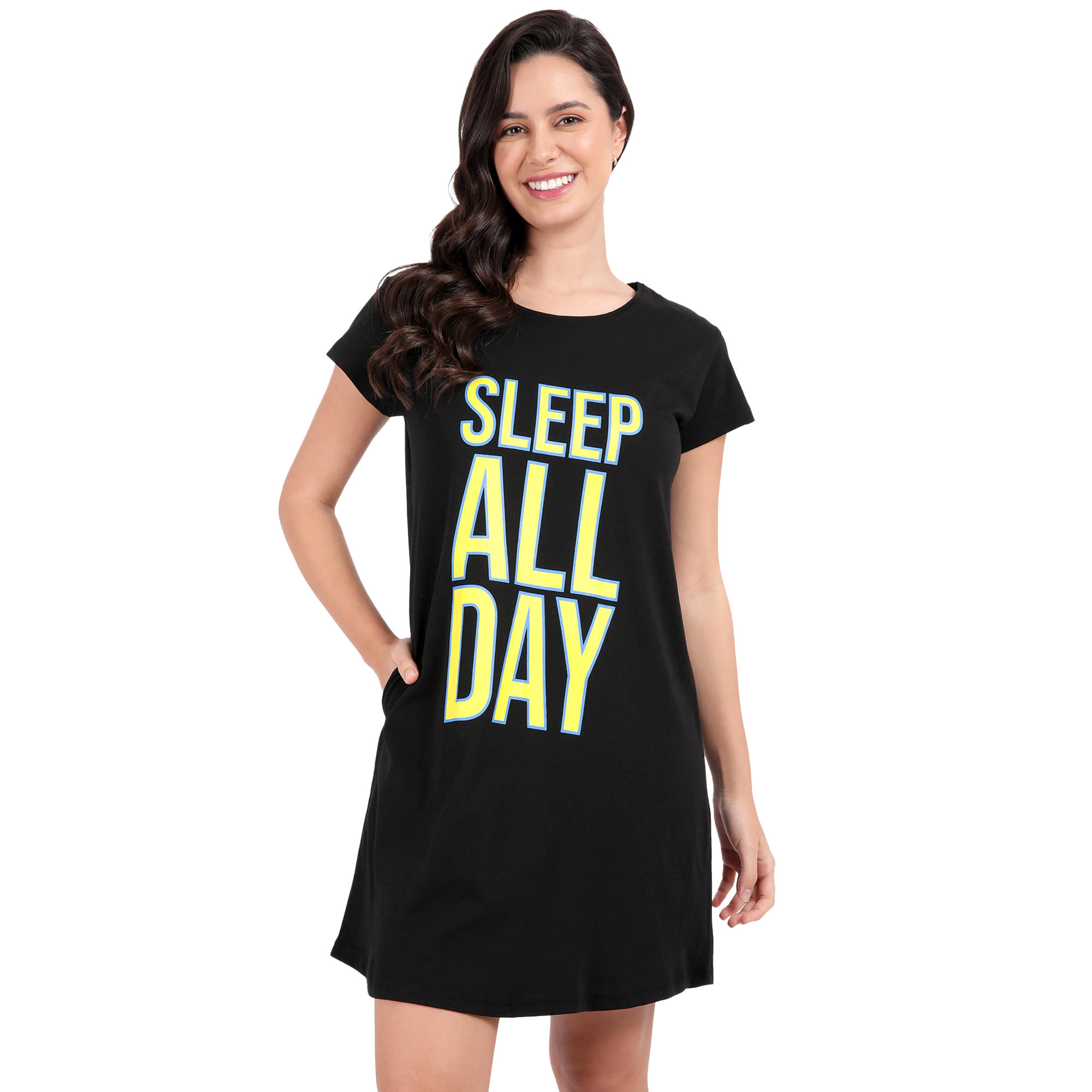     			snappyb Women Cotton Solid Regular Fit Round Neck T-Shirt ( Black )
