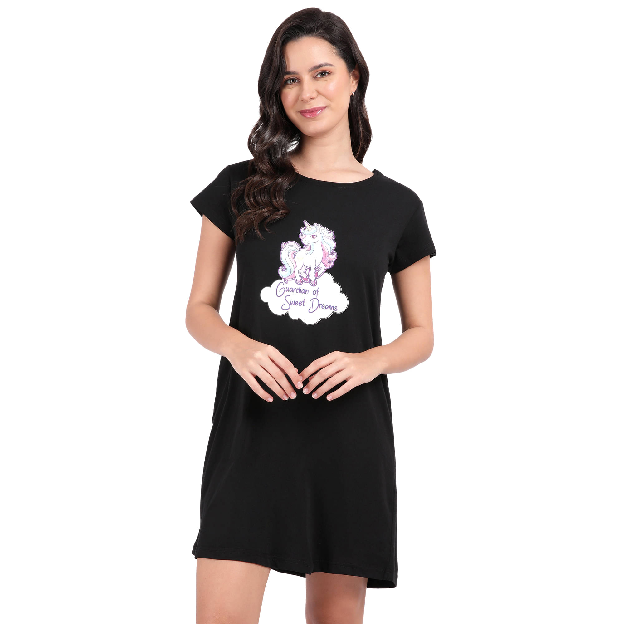     			snappyb Women Cotton Solid Regular Fit Round Neck T-Shirt ( Black )