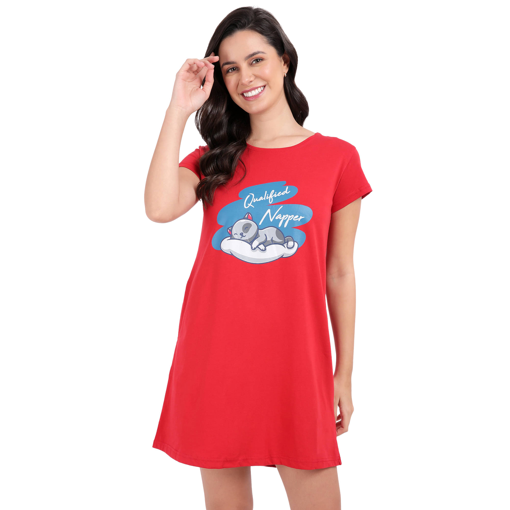     			snappyb Women Cotton Solid Regular Fit Round Neck T-Shirt ( Red )