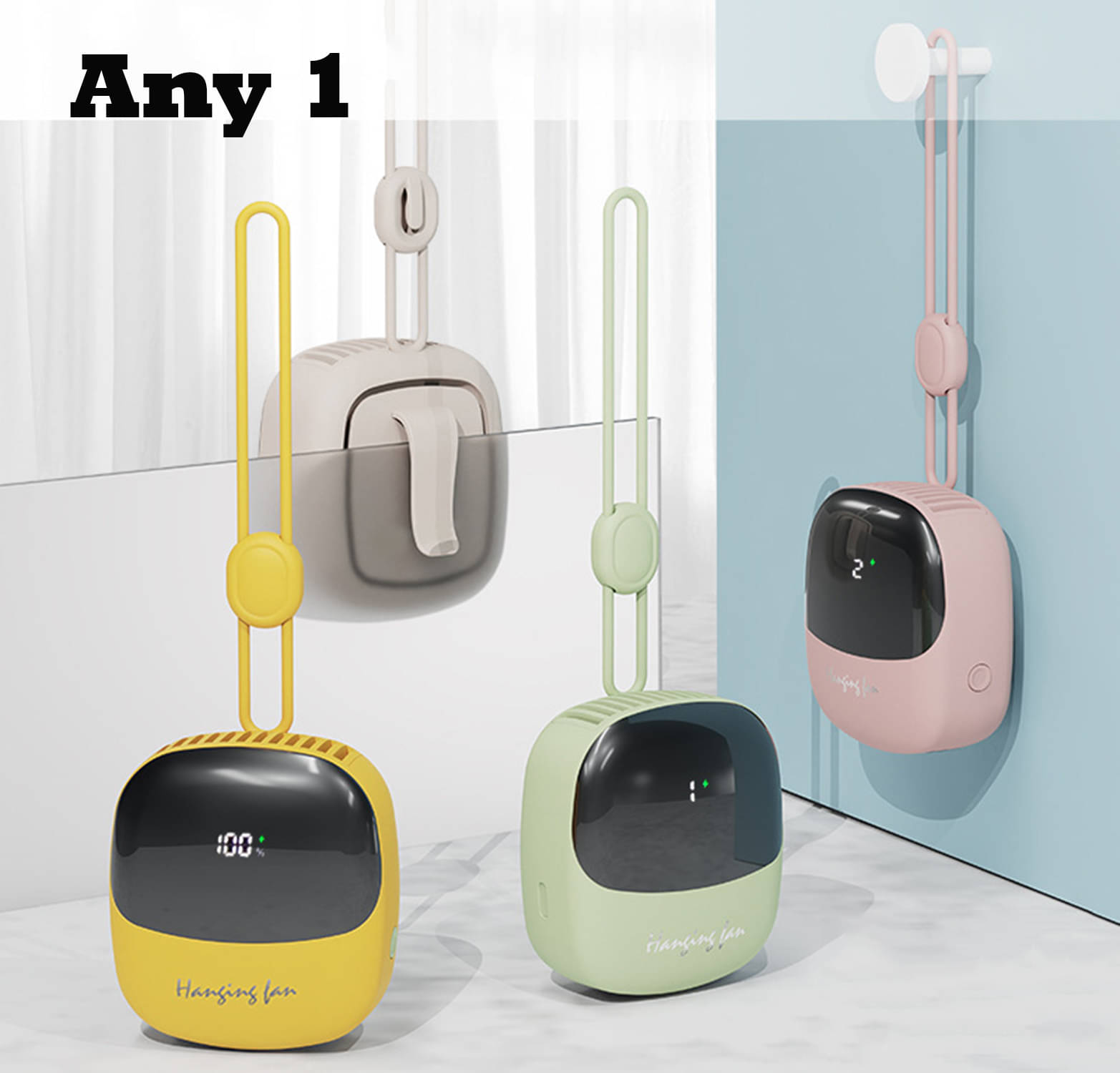 3MADS ANY1 Cute Portable Rechargeable Neck Hanging USB Fan 3MADS ANY1 Cute Portable Rechargeable Neck Hanging USB Fan