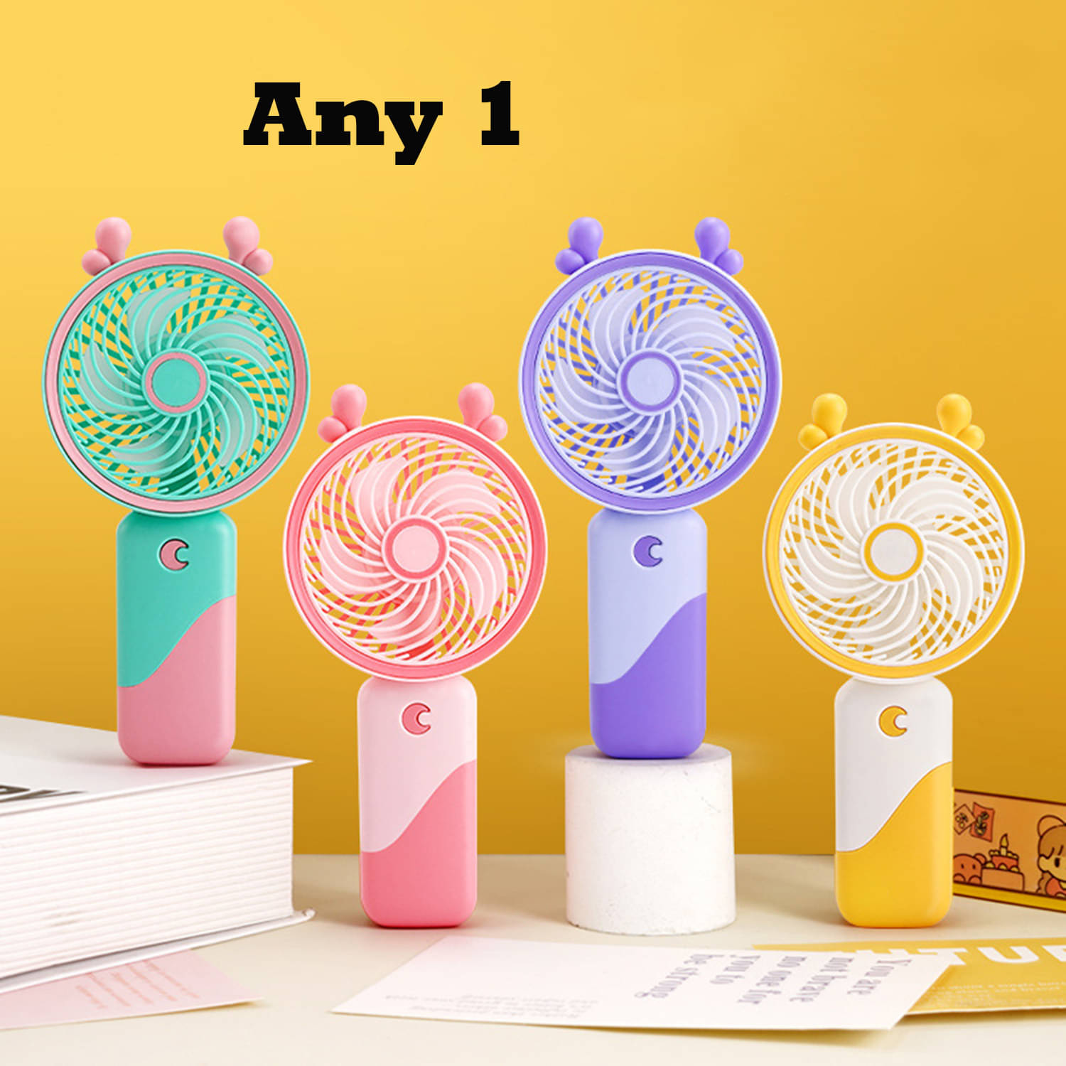 3MADS ANY1 Cute Round shape Rechargeable Handheld and Desktop Mini USB Fan 3MADS ANY1 Cute Round shape Rechargeable Handheld and Desktop Mini USB Fan