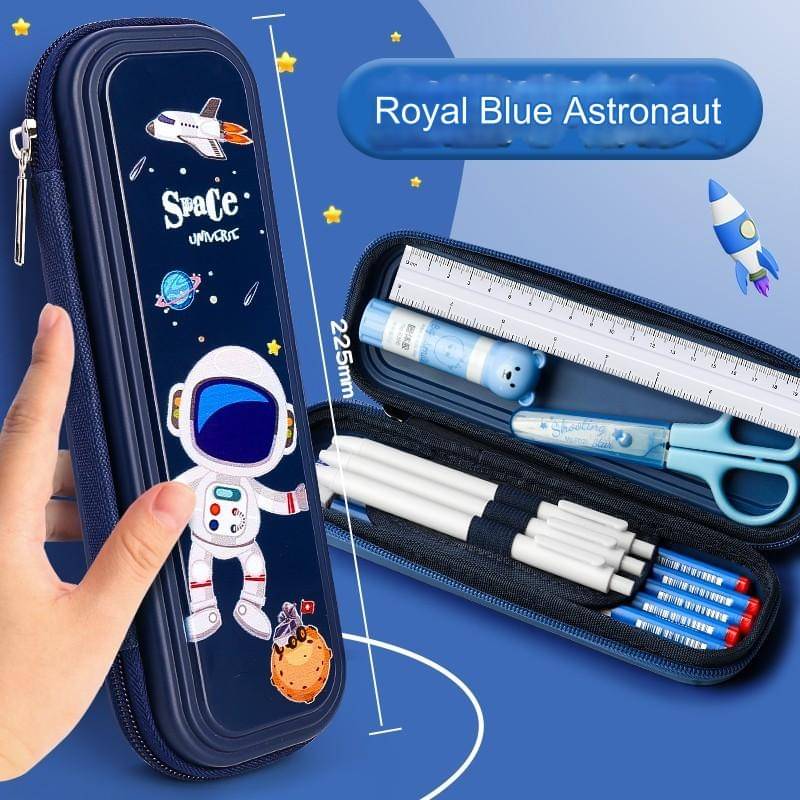 3Mads Astronaut theme Layered Design Blue Zip Open Pencil Pouch Bag 3Mads Astronaut theme Layered Design Blue Zip Open Pencil Pouch Bag