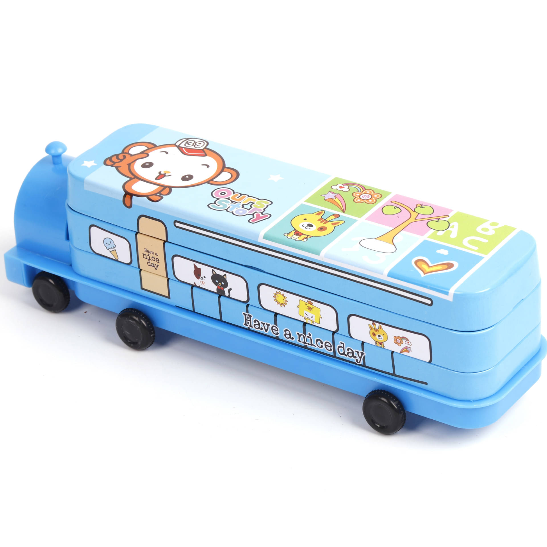 3Mads School Bus Theme Blue Sharpener & Geometry Box 3Mads School Bus Theme Blue Sharpener & Geometry Box