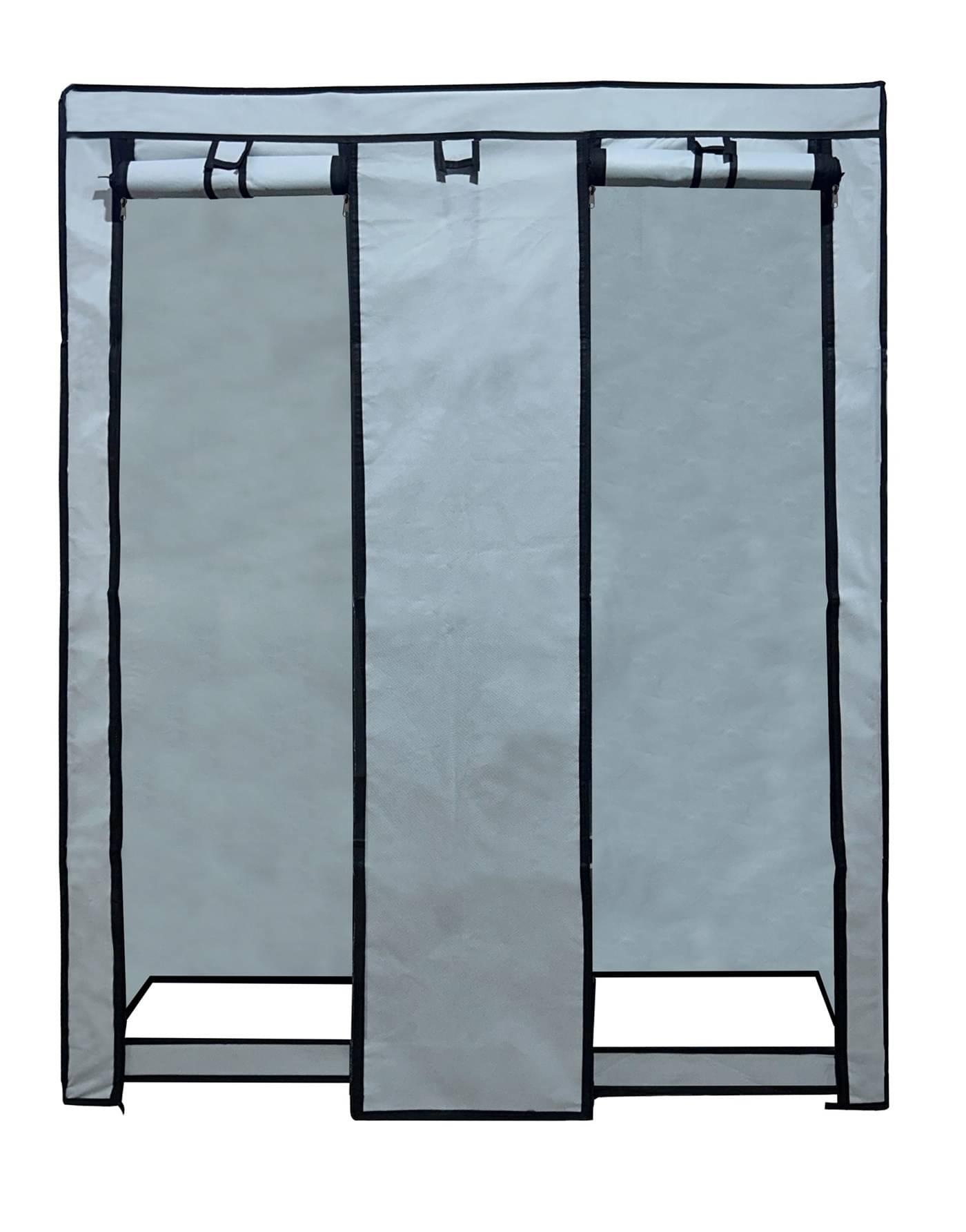     			BHIMADA Outer Cover with Zipper for Collapsible Wardrobe Rack 6+2 Almirah Non-Woven Fabric (Grey)