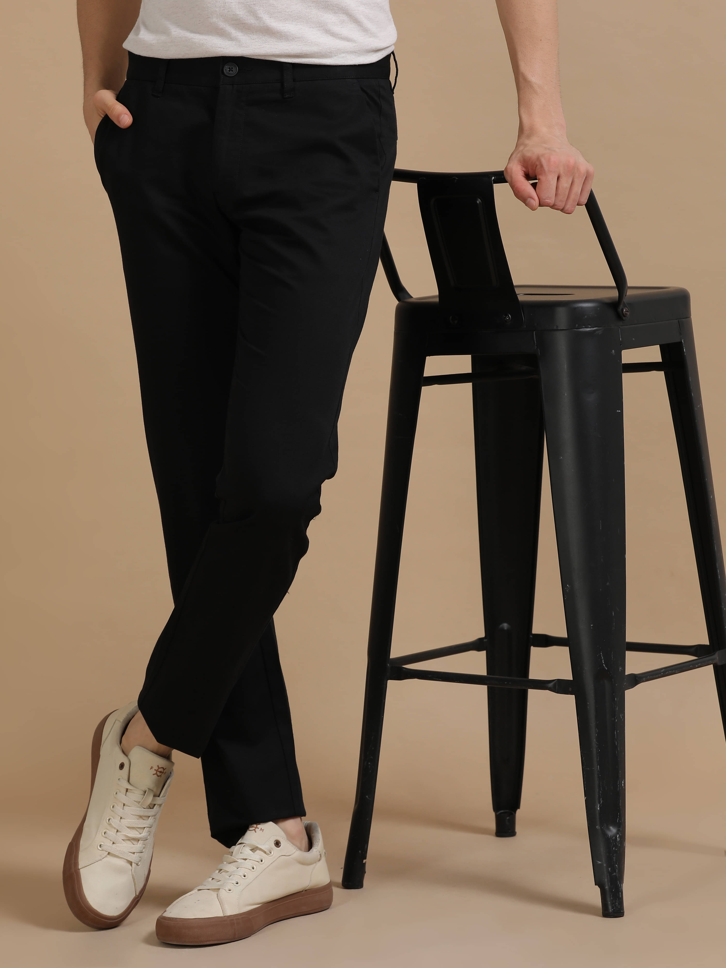     			Cool Colors Regular Flat Men's Chinos - Black ( Pack of 1 )
