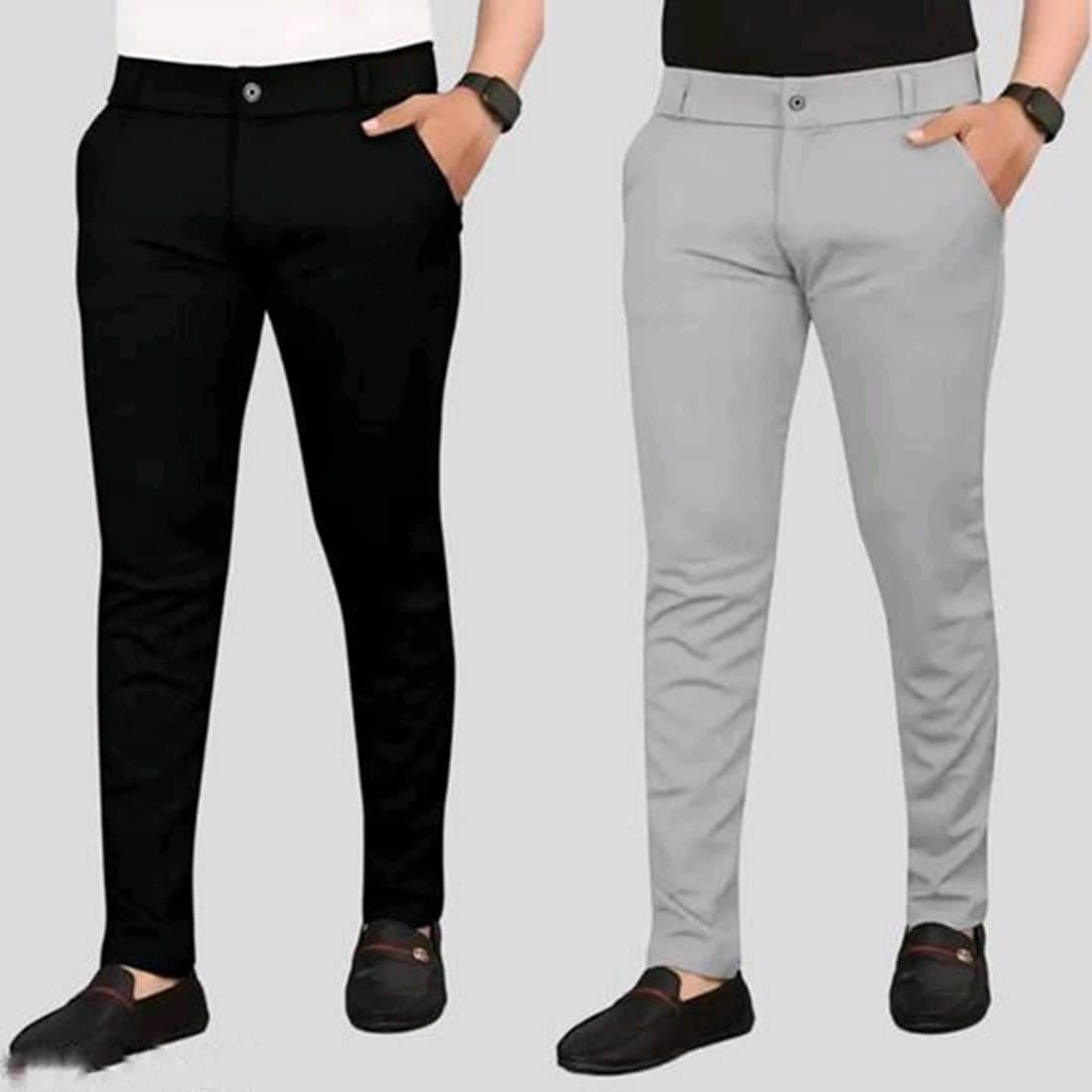 DWIDEN Regular Flat Men's Chinos - Black ( Pack of 2 ) - Trousers | Buy online on ZillyBuy