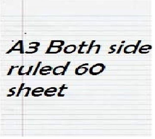Eclet A3 Size Both Side Ruled White Sheet (Pack of 60 sheets) for Project/Assignment/Practical/Homework(Bsr -60white sheet ) Eclet A3 Size Both Side Ruled White Sheet (Pack of 60 sheets) for Project/Assignment/Practical/Homework(Bsr -60white sheet )