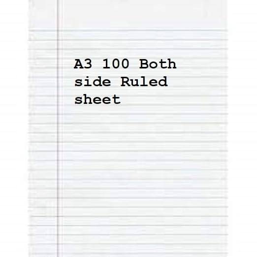 Eclet A3 Size Both Side Ruled White Sheet (Pack of 100sheets) for Project/Assignment/Practical/Homework(Bsr-100white sheet ) Eclet A3 Size Both Side Ruled White Sheet (Pack of 100sheets) for Project/Assignment/Practical/Homework(Bsr-100white sheet )