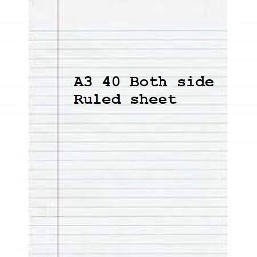 Eclet A3 Size Both Side Ruled White Sheet (Pack of 40 sheets) for Project/Assignment/Practical/Homework(Bsr -40 white sheet ) Eclet A3 Size Both Side Ruled White Sheet (Pack of 40 sheets) for Project/Assignment/Practical/Homework(Bsr -40 white sheet )