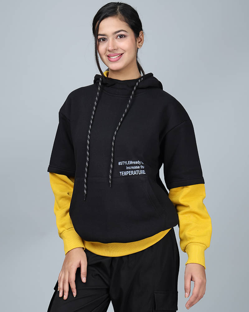 Eyebogler Fleece Women's Hooded Sweatshirt ( Black ) Eyebogler Fleece Women's Hooded Sweatshirt ( Black )