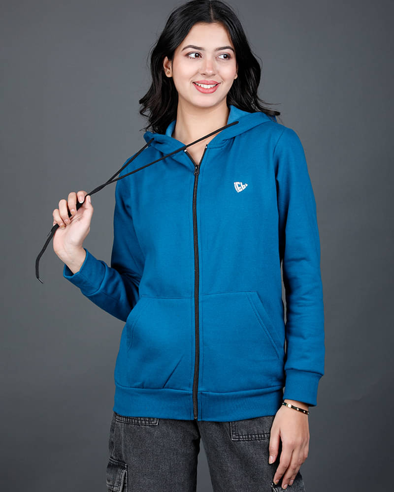     			Eyebogler Fleece Women's Hooded Sweatshirt ( Blue )