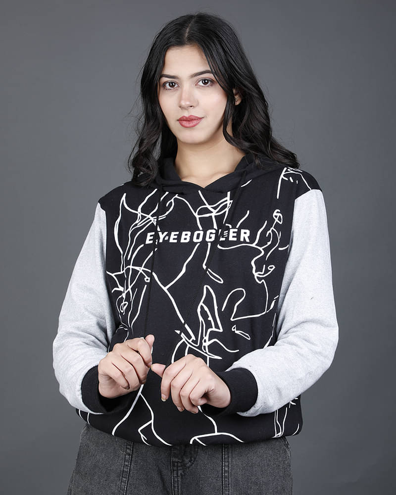     			Eyebogler Women Fleece Hooded Sweatshirt ( Black )