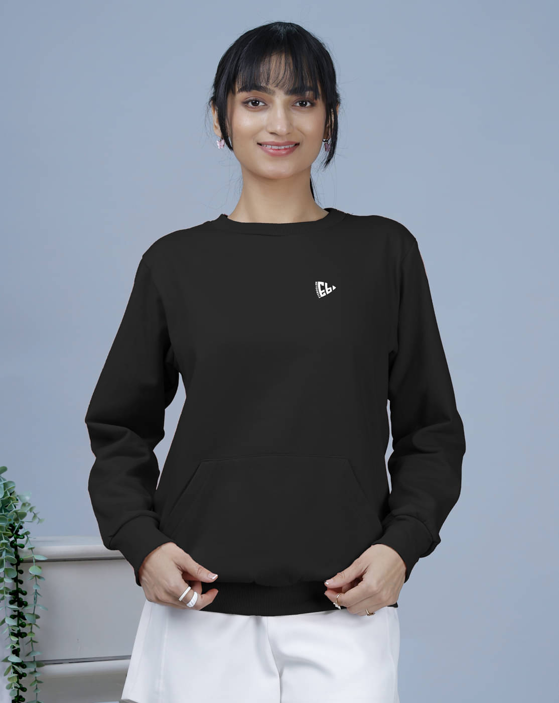Eyebogler Fleece Women's Non Hooded Sweatshirt ( Black ) Eyebogler Fleece Women's Non Hooded Sweatshirt ( Black )