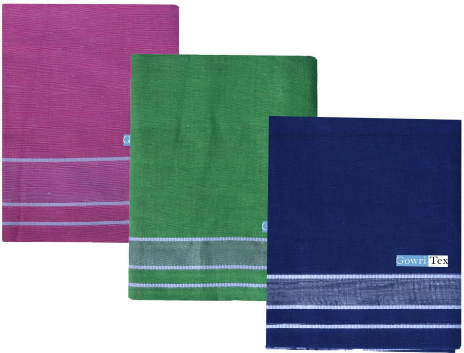    			GOWRI TEX Cotton Blend Men's Dhoti Multicolor ( Pack of 3 )