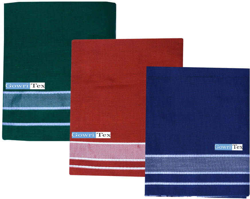     			GOWRI TEX Cotton Blend Men's Dhoti Multicolor ( Pack of 3 )