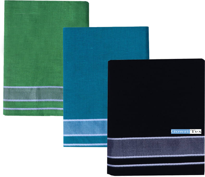 GOWRI TEX Cotton Blend Men's Dhoti Multicolor ( Pack of 3 ) GOWRI TEX Cotton Blend Men's Dhoti Multicolor ( Pack of 3 )