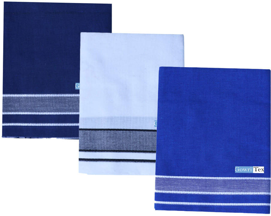 GOWRI TEX Cotton Blend Men's Dhoti Multicolor ( Pack of 3 )     			GOWRI TEX Cotton Blend Men's Dhoti Multicolor ( Pack of 3 )