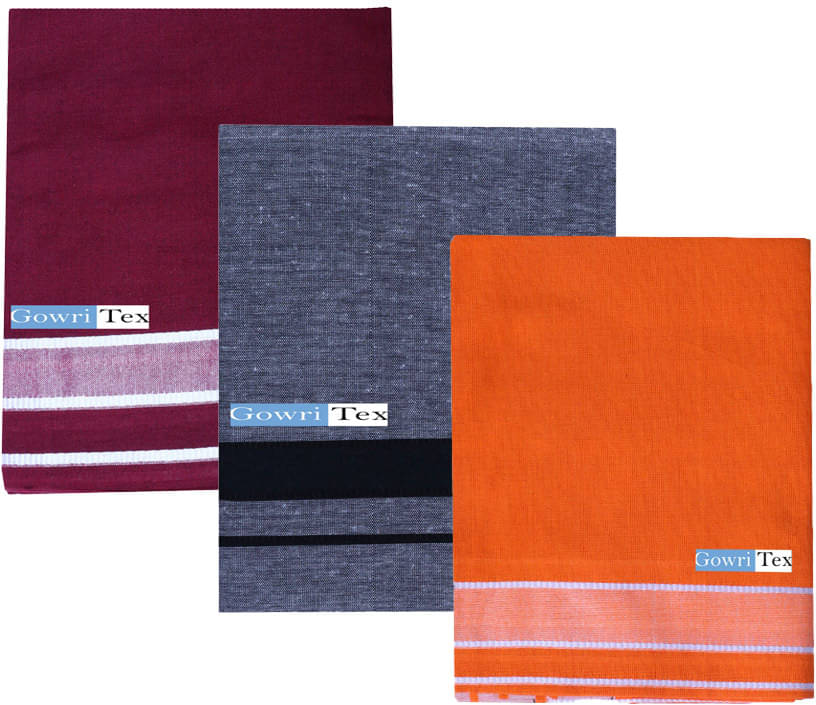 GOWRI TEX Cotton Blend Men's Dhoti Multicolor ( Pack of 3 ) GOWRI TEX Cotton Blend Men's Dhoti Multicolor ( Pack of 3 )