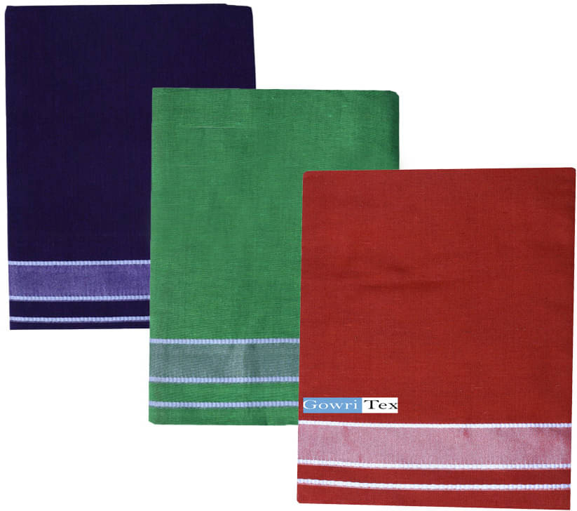     			GOWRI TEX Cotton Blend Men's Dhoti Multicolor ( Pack of 3 )