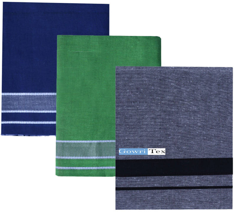 GOWRI TEX Cotton Blend Men's Dhoti Multicolor ( Pack of 3 ) GOWRI TEX Cotton Blend Men's Dhoti Multicolor ( Pack of 3 )
