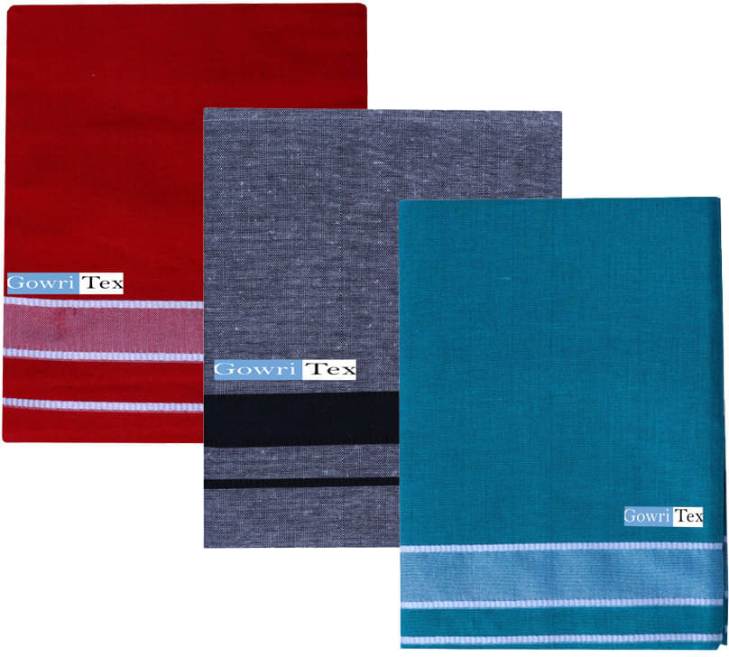     			GOWRI TEX Cotton Blend Men's Dhoti Multicolor ( Pack of 3 )