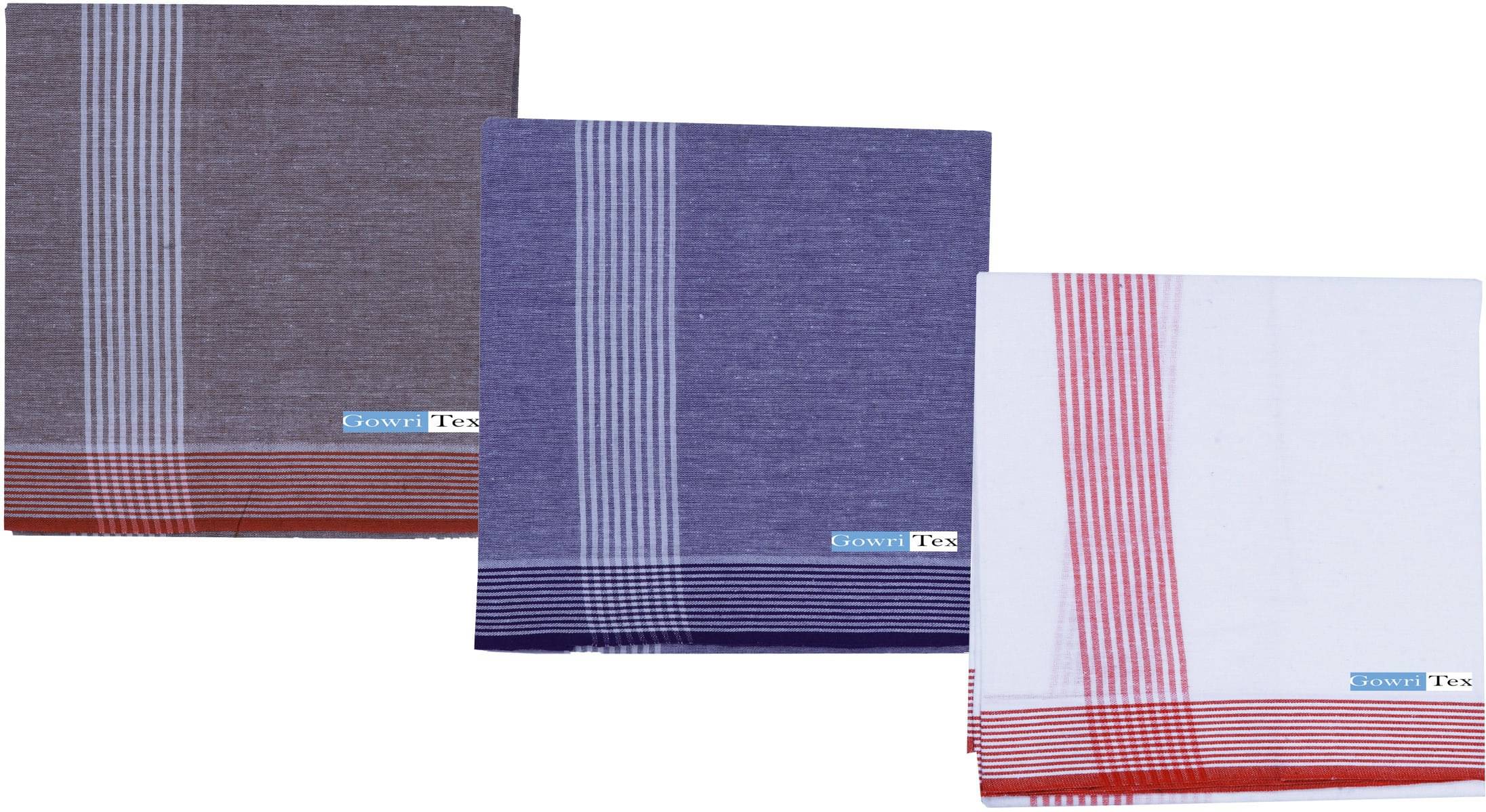 GOWRI TEX Cotton Men's Lungi Multicolor ( Pack of 3 ) GOWRI TEX Cotton Men's Lungi Multicolor ( Pack of 3 )