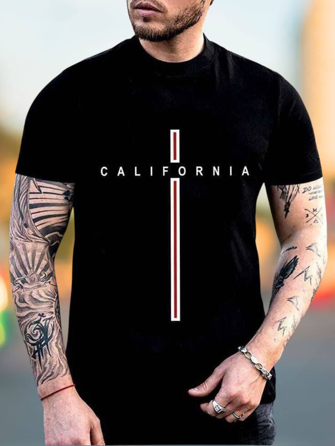 Garimaknitwear Cotton Blend Regular Fit Printed Half Sleeves Men's Round T-Shirt - Black ( Pack of 1 )
