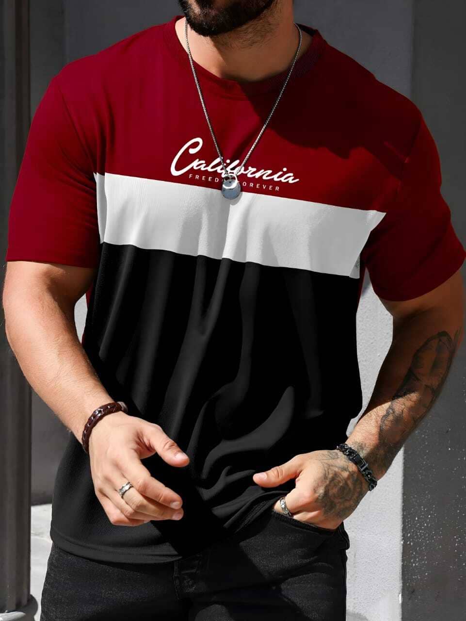 Garimaknitwear Cotton Blend Regular Fit Printed Half Sleeves Men's Round T-Shirt - White ( Pack of 1 )