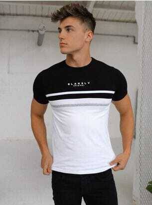     			Garimaknitwear Cotton Blend Regular Fit Colorblock Half Sleeves Men's Round T-Shirt - White ( Pack of 1 )