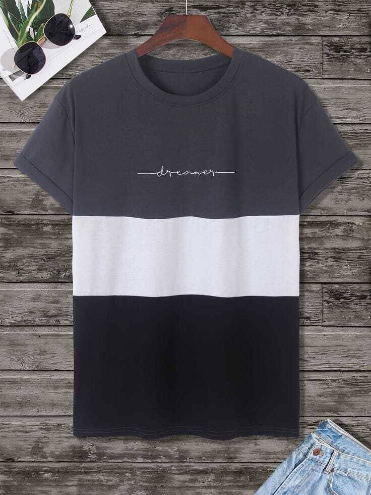     			Garimaknitwear Cotton Blend Regular Fit Striped Half Sleeves Men's Round T-Shirt - Multicolor ( Pack of 1 )