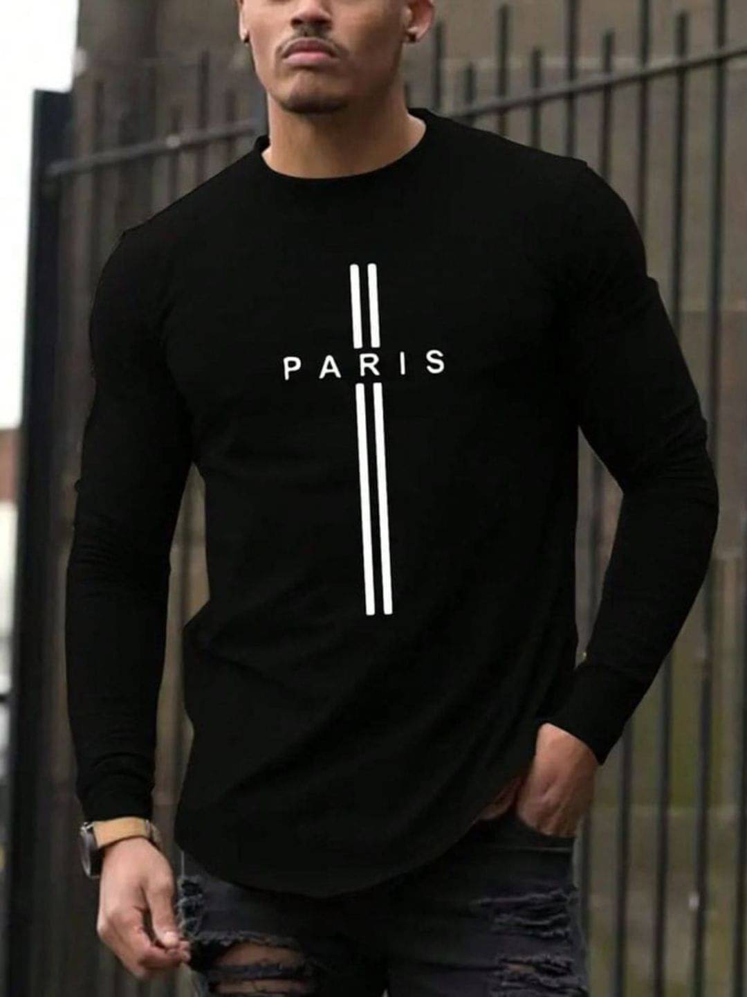 Garimaknitwear Cotton Blend Regular Fit Printed Full Sleeves Men's Round T-Shirt - Black ( Pack of 1 ) Garimaknitwear Cotton Blend Regular Fit Printed Full Sleeves Men's Round T-Shirt - Black ( Pack of 1 )