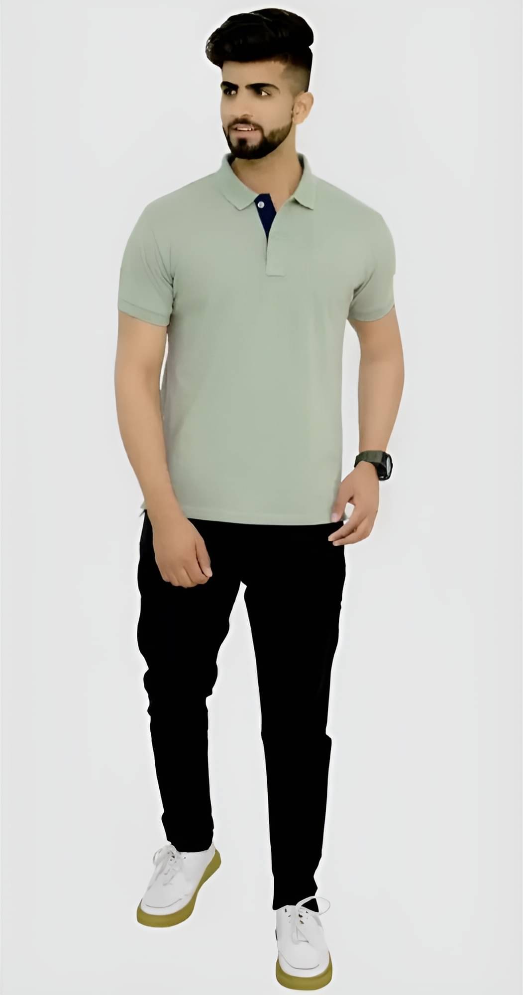    			Garimaknitwear Pack of 1 Cotton Blend Regular Fit Solid Half Sleeves Men's Polo T Shirt ( Olive )