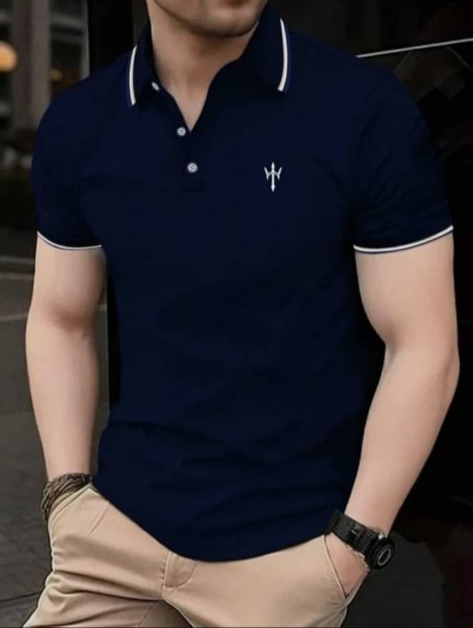 Garimaknitwear Pack of 1 Cotton Blend Regular Fit Solid Half Sleeves Men's Polo T Shirt ( Navy ) Garimaknitwear Pack of 1 Cotton Blend Regular Fit Solid Half Sleeves Men's Polo T Shirt ( Navy )