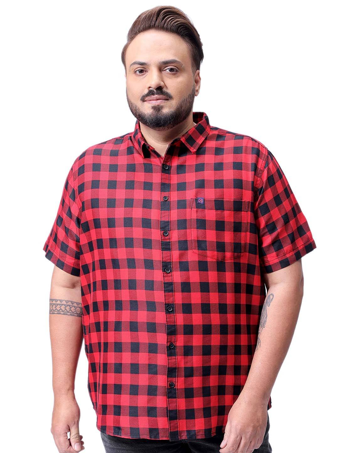     			HARDSODA 100% Cotton Regular Fit Checks Full Sleeves Men's Casual Shirt - Red ( Pack of 1 )