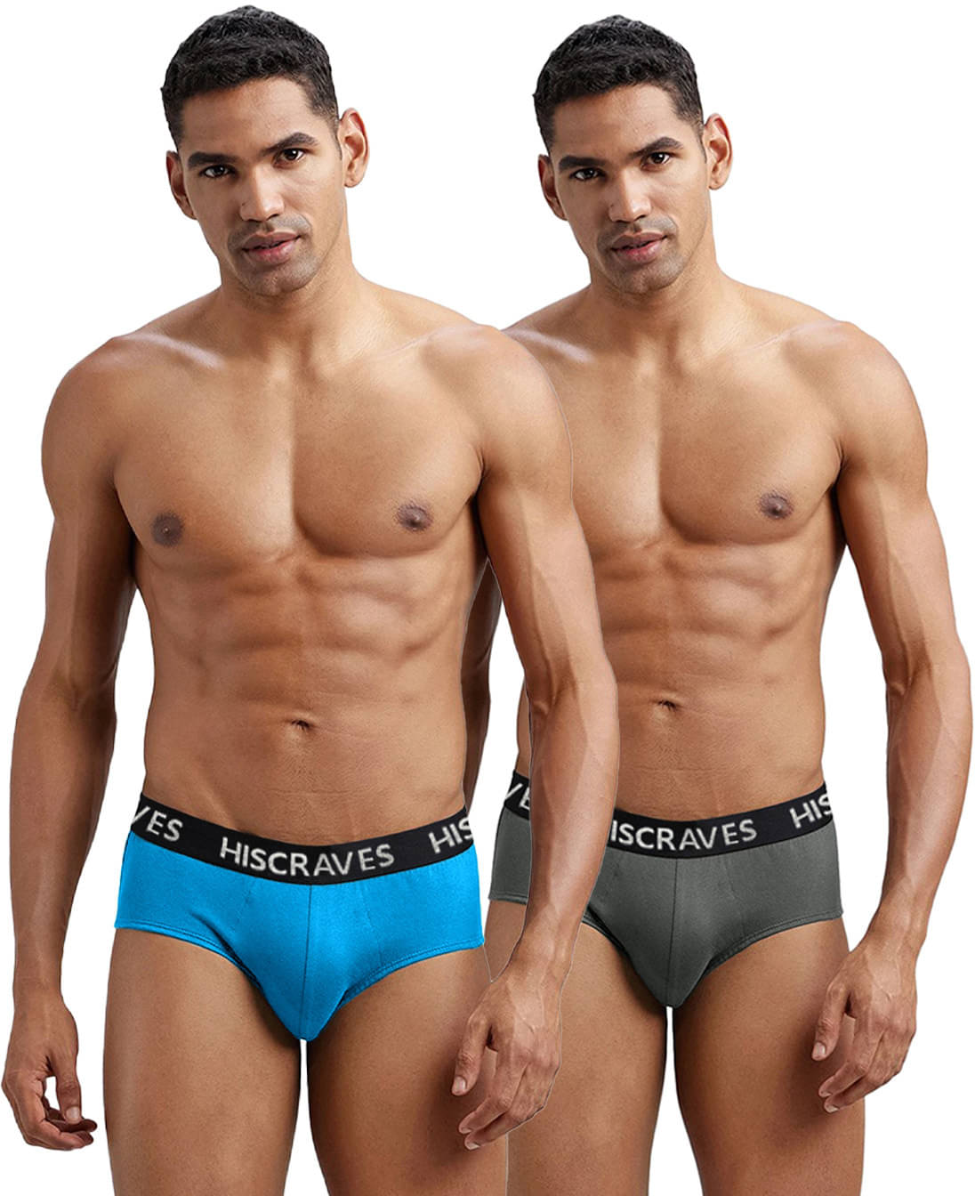 HISCRAVES Pack of 2 Polyester Briefs For Men's ( Grey ) HISCRAVES Pack of 2 Polyester Briefs For Men's ( Grey )