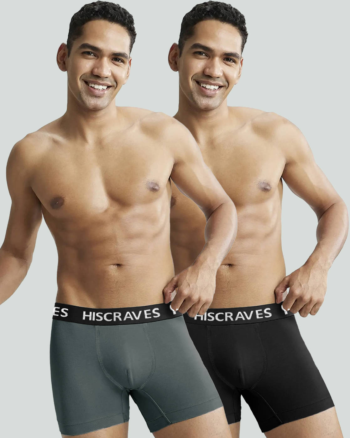 HISCRAVES Pack of 2 Polyester Trunks For Men's ( Green )     			HISCRAVES Pack of 2 Polyester Trunks For Men's ( Green )