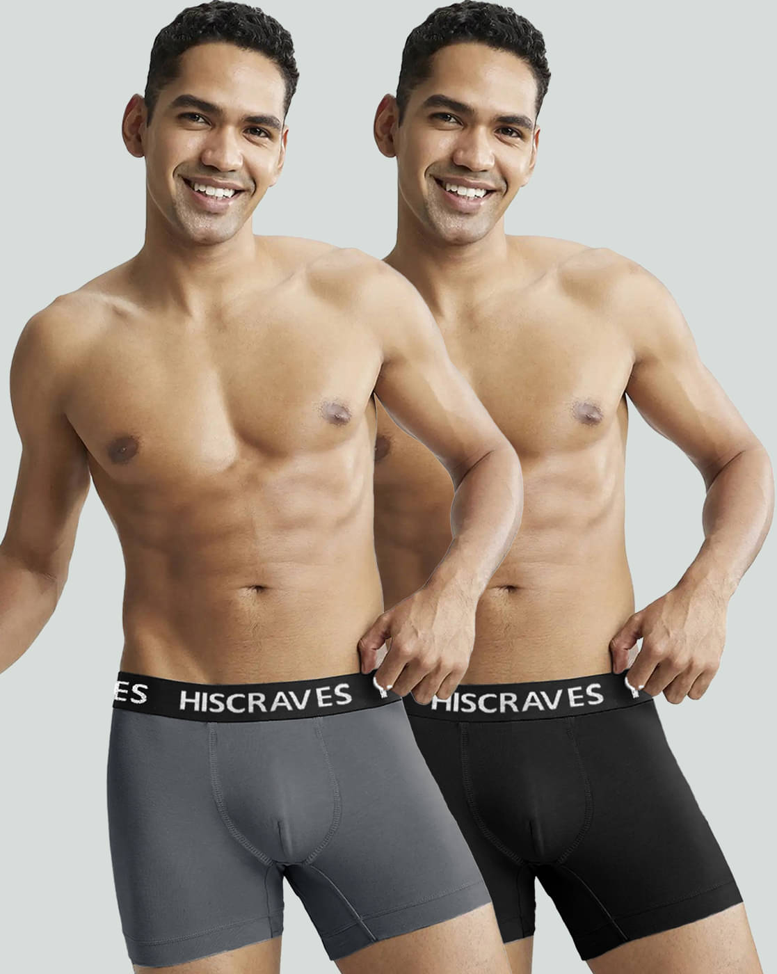 HISCRAVES Pack of 2 Polyester Trunks For Men's ( Black )     			HISCRAVES Pack of 2 Polyester Trunks For Men's ( Black )