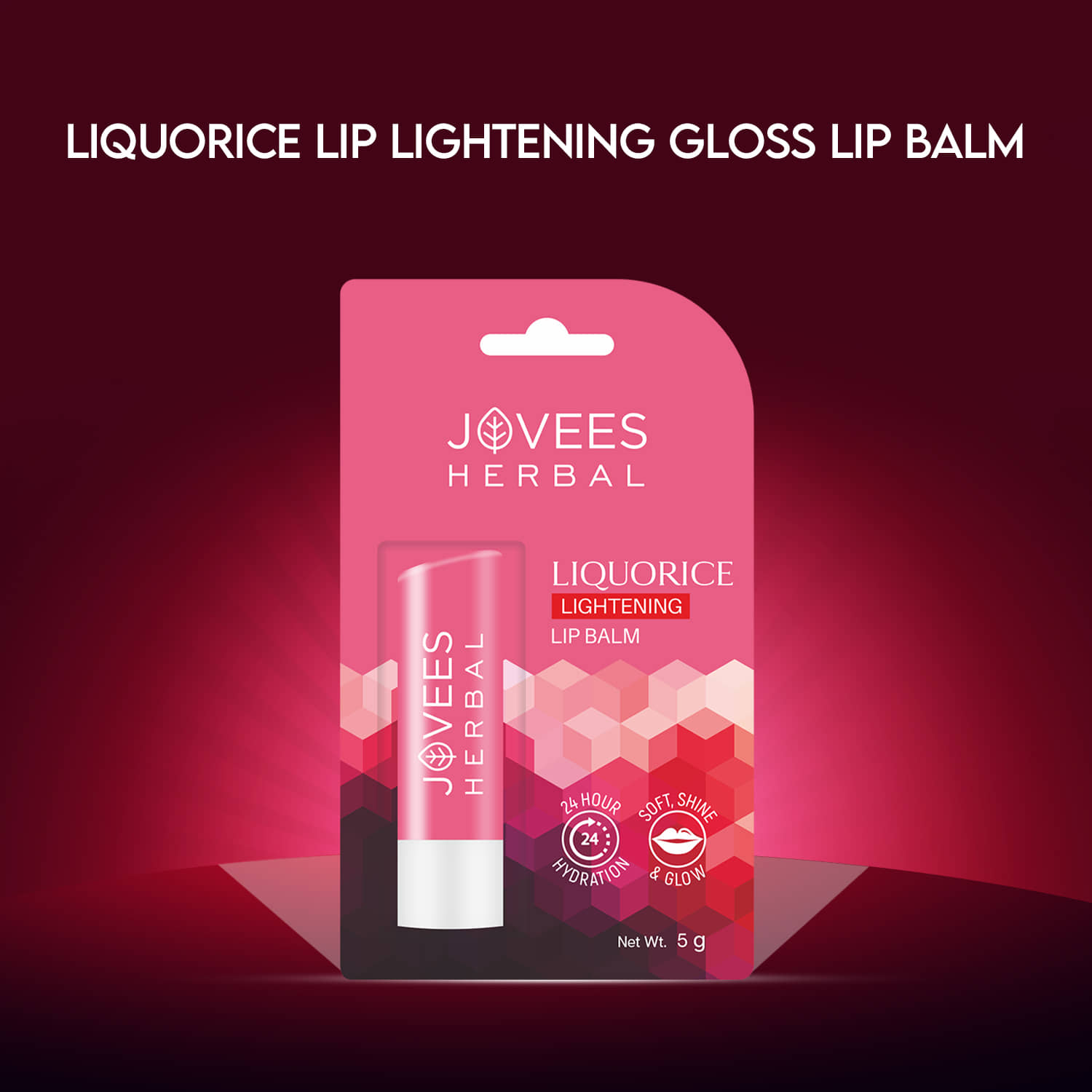 Jovees Herbal Liquorice Lightening Lip Balm For Rejuvenates & Gives Soft Lips, 5gm (Pack of 1)