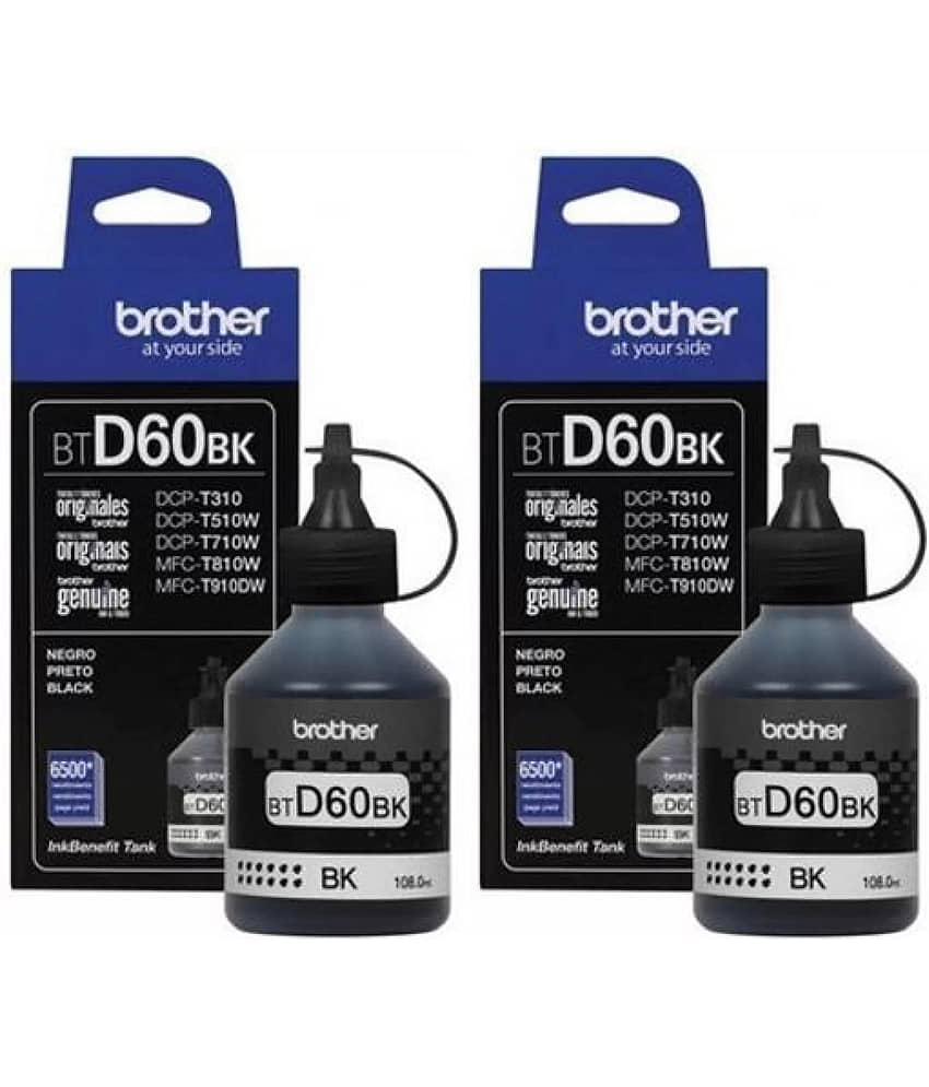 KALAR Brother Ink For BT60D BK Black Pack of 2 Cartridge for DCP-T220, DCP-T420W, DCP-T520W, MFC-T920DW, DCP-T310, MFC-T910DW