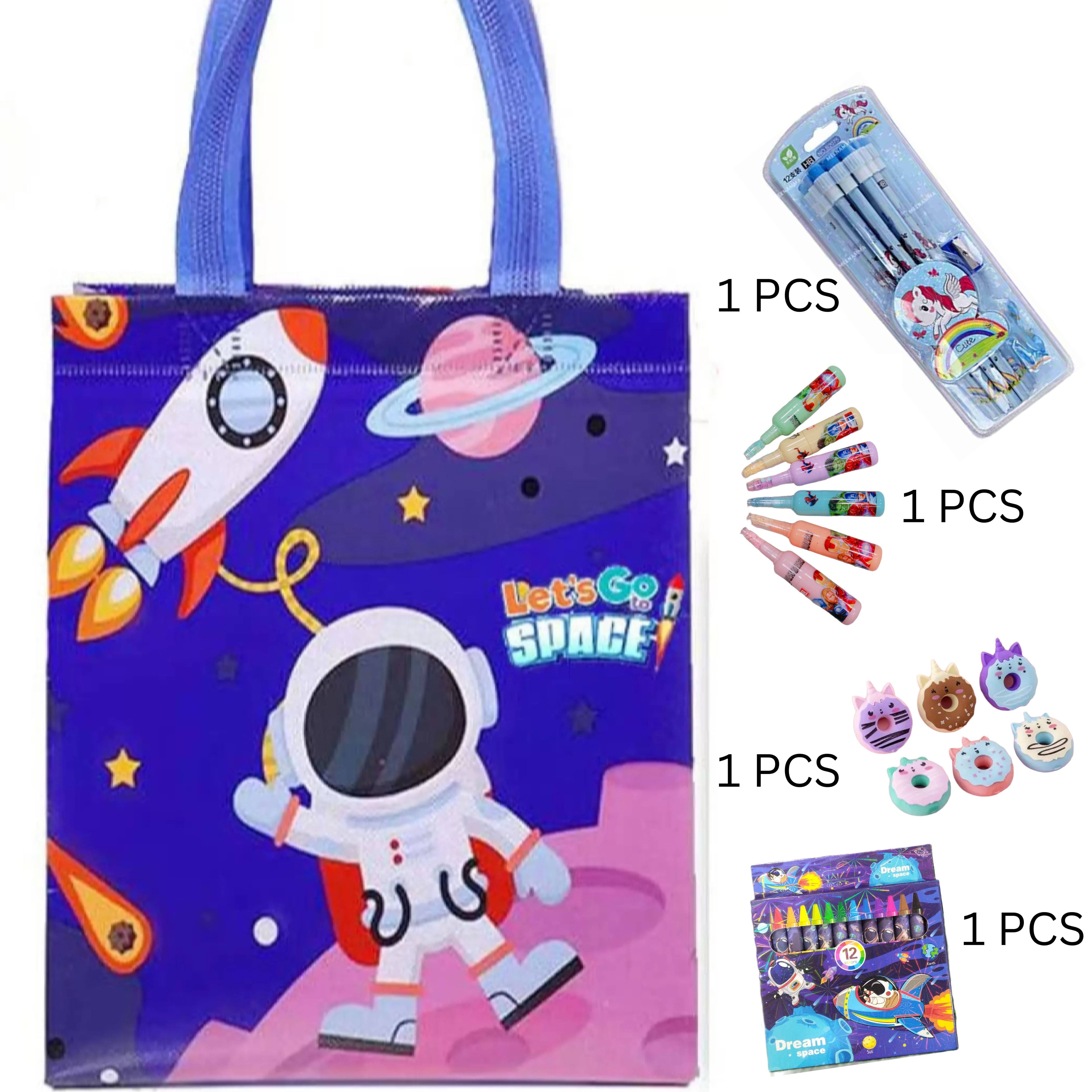     			KALRA MAGIC Diwali Hamper Return Gift 1 Pcs Carry Bag 1 Pkt Pencil (12 Pencil) 1 Pkt Highliter (6 Highliter) 1 Pkt Eraser (3 Pc) 1 pkt Crayon Color (12 Multi-Color) (combo -6)