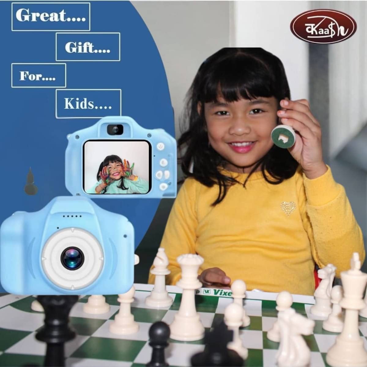     			Kaash collections Kids Camera for Girls Boys | Digital Selfie Camera Toy for Kids,13MP 1080P HD Digital Video Camera for Toddlers Birthday Gift